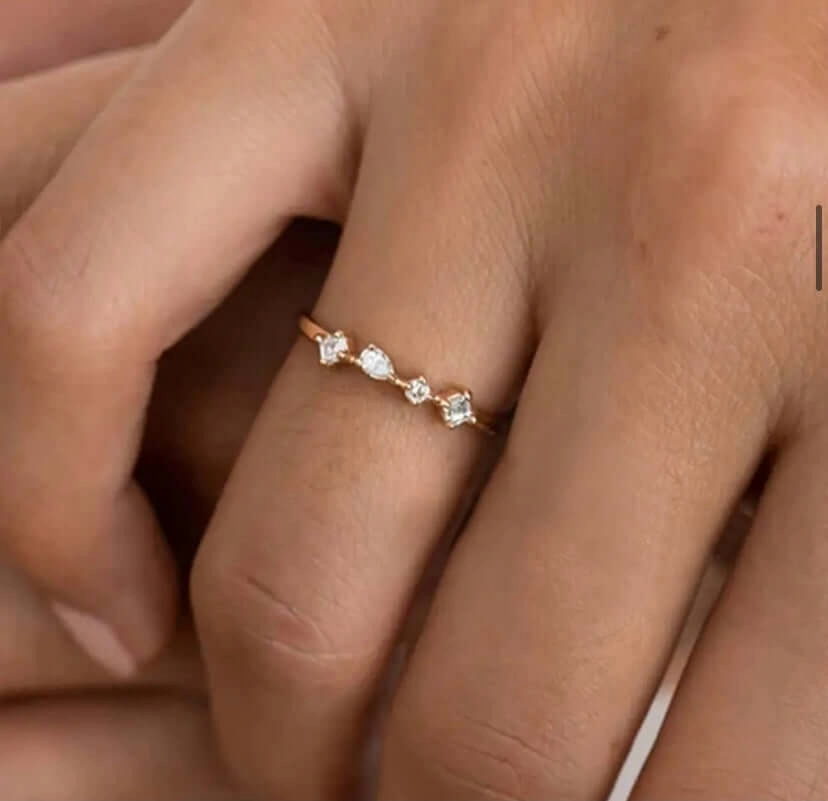 Four Grace Ring – Sterling Silver Ring with Four Zirconia Stones